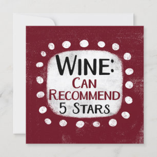 Vinho Revisão 5 Estrelas Cartão de Saudação