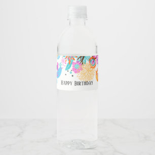 Vinho RÓTULO da garrafa de água - ave fofo, árvore