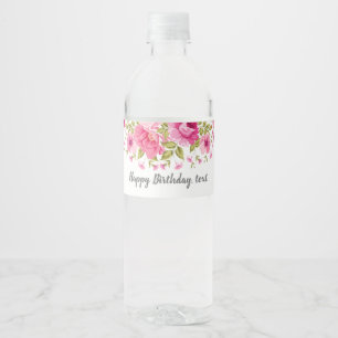 Vinho RÓTULO da garrafa de água - boho floral