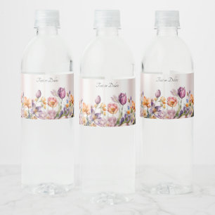 Vinho Rótulo da Garrafa de Água das Flores de Mola Color