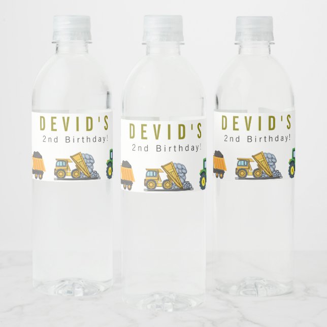 Vinho Rótulo da Garrafa de Água de Aniversário de Constr (Garrafas)