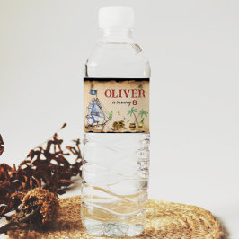 Vinho Rótulo da Garrafa de Água de Aniversário Pirata