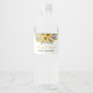 Vinho Rótulo da garrafa de água de girassol, Casamento, 