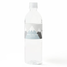 Rótulo da garrafa de água de montanha, embrulho de