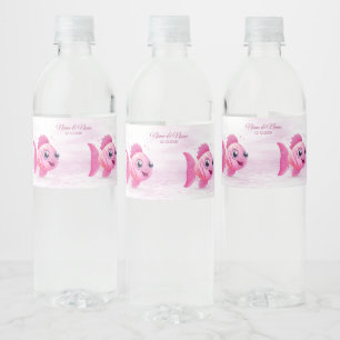 Vinho Rótulo da garrafa de água de peixe rosa