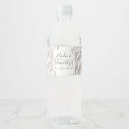 Vinho Rótulo da Garrafa de Água do Casamento Rustic Roma