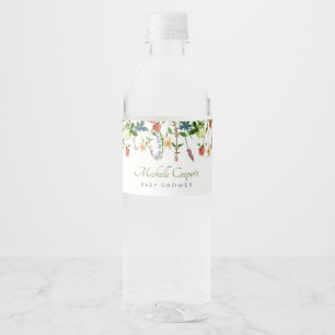 Vinho Rótulo da garrafa de água do Chá de fraldas de flo