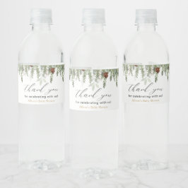 Vinho Rótulo da garrafa de água do pinheiro de inverno r