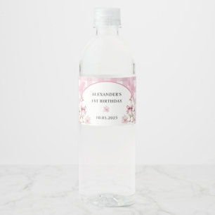 Vinho Rótulo da garrafa de água do primeiro aniversario
