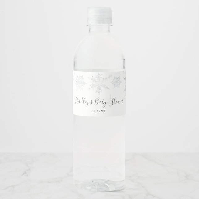 Vinho Rótulo da Garrafa de Água em Floco de Neve (Frente)