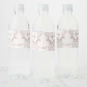 Vinho Rótulo da Garrafa de Água Floral Rosa-Rosa