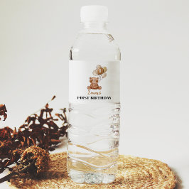 Vinho Rótulo da Garrafa de Aniversário do Urso Castanho