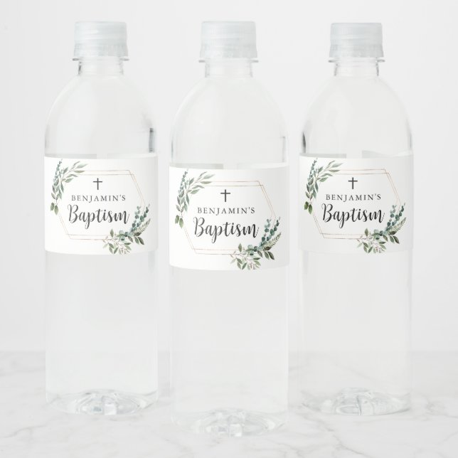 Vinho Rótulo da Garrafa Dourada de Cruzamento do Batismo (Garrafas)