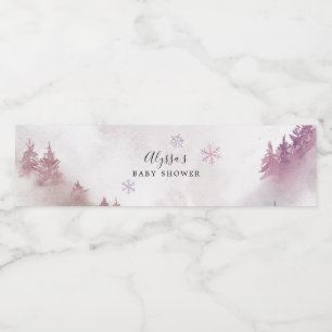 Vinho Rótulo de Garrafa de Água com Floco de Neve Rosa