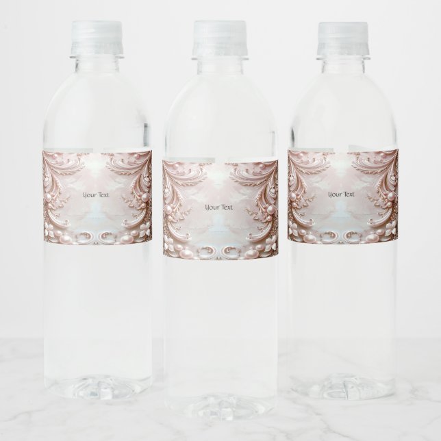Vinho Rótulo de Garrafa de Água com Pérola Ornamentada R (Garrafas)