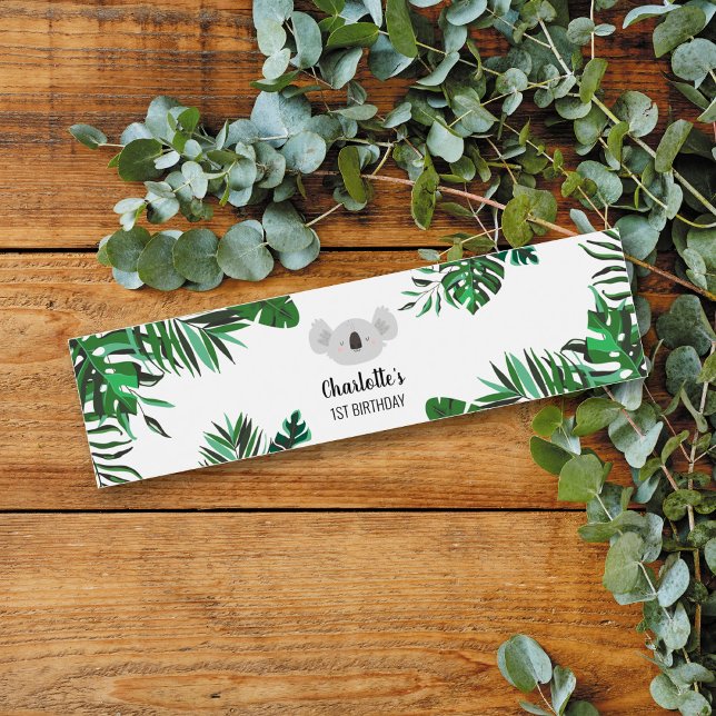 Vinho Rótulo de Garrafa de Água de Aniversário do Urso K (Criador carregado)