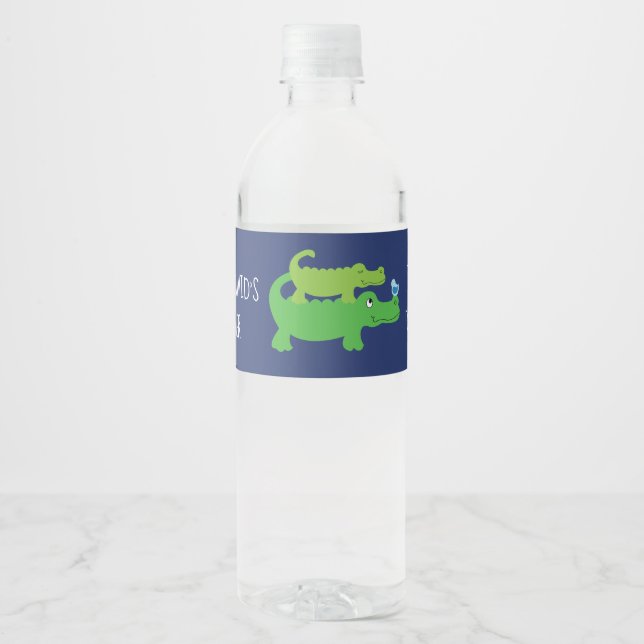 Vinho Rótulo de Garrafa de Água de Bebê Menino Jacaré El (Frente)