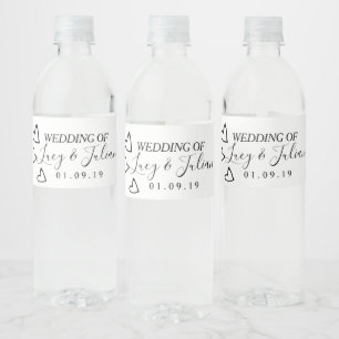 Vinho Rótulo de Garrafa de Água de Casamento Branco Pret