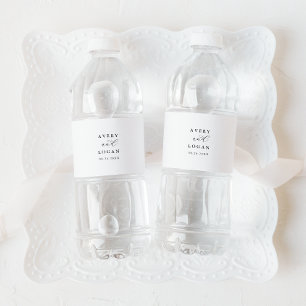 Vinho Rótulo de Garrafa de Água de Casamento Elegante