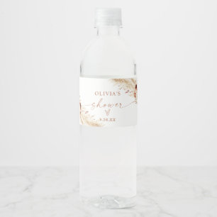 Vinho Rótulo de Garrafa de Água de Chuveiro Boho Grama