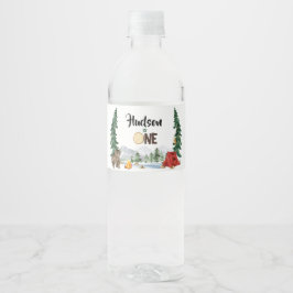 Vinho Rótulo de Garrafa de Água de Um Acampador Feliz