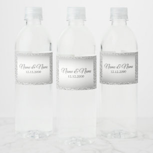 Vinho Rótulo de Garrafa de Água Decorativa Prata