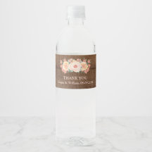 Rótulo de Garrafa de Água Personalizada Da Madeira