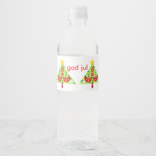 Vinho Rótulo de Garrafa de Aves Feriadas do Mod Scandi