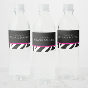 Vinho Rótulo de garrafa de Zebra Moderna Trendy com có