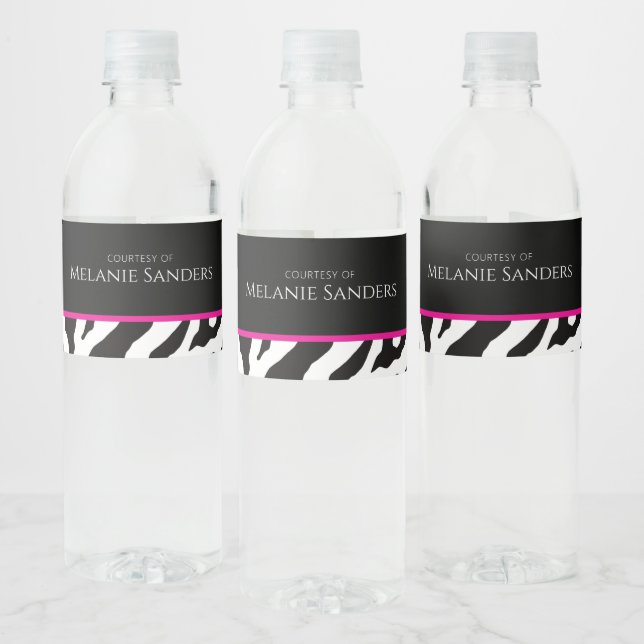 Vinho Rótulo de garrafa de Zebra Moderna Trendy com códi (Garrafas)