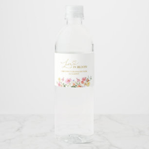 Vinho Rótulo de Garrafa para Chá de Noiva Floral Simples