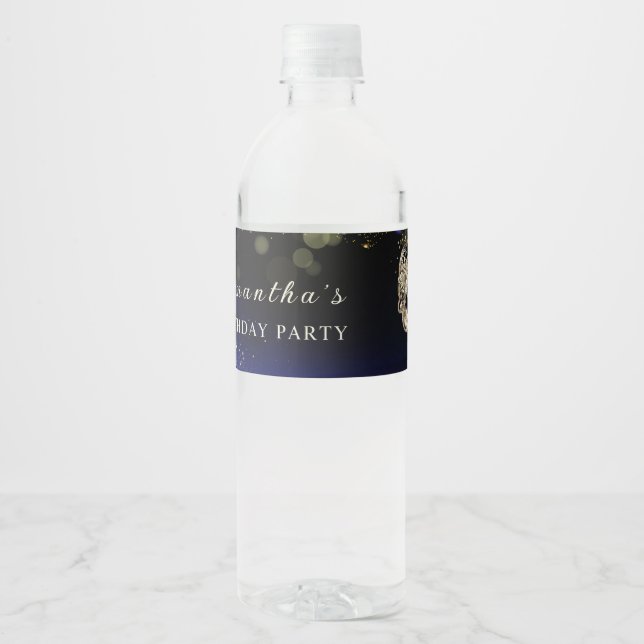 Vinho Rótulo de Garrafa para Festa de Máscaras Dourada E (Frente)