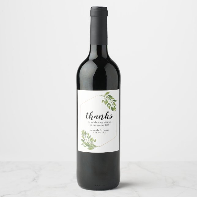 Vinho rótulo favorito de casamento ideia verde (Frente)