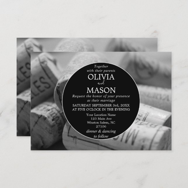 Vinho Rústico Parecia Vineyard Convite Para Casame (Frente/Verso)