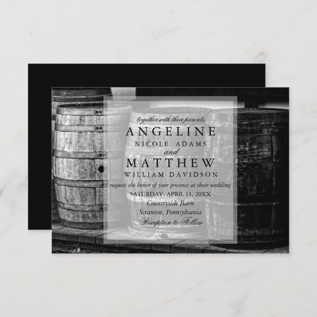 Vinho Rústico Parecia Vineyard Convite Para Casame (Frente/Verso)