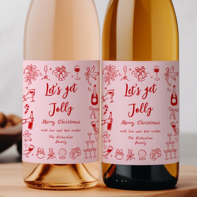 Vinho Vermelho Cor-de-rosa Rótulo da garrafa Bebid (Criador carregado)
