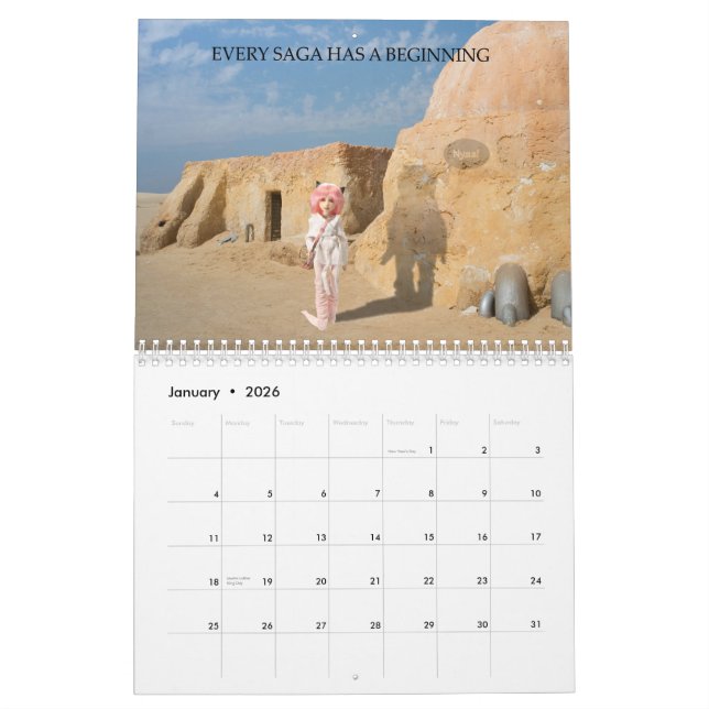 Vinil de MADh calendário de 12 meses (Jan 2026)