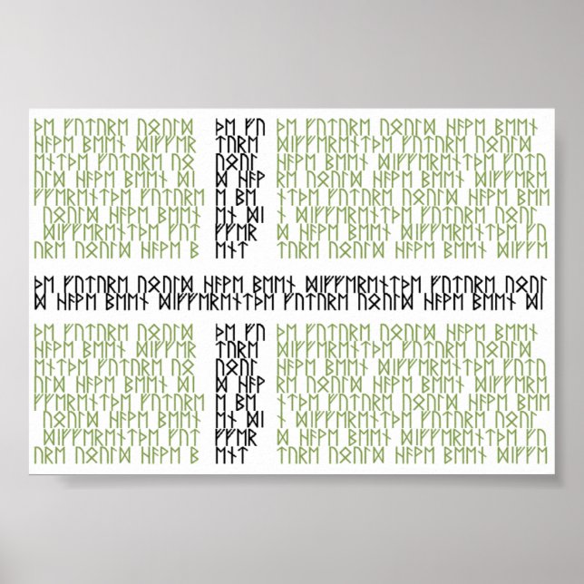 Vinland Flag w Runes - Poster (Frente)
