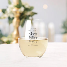 Vino Antes das Vows | Bachelorette retrô mínimo