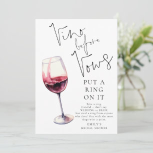 Vino Antes Do Vows Ring - Cartão De Jogo De Chá de