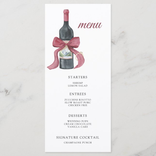 Vino before vows Bridal shower menu (Frente)