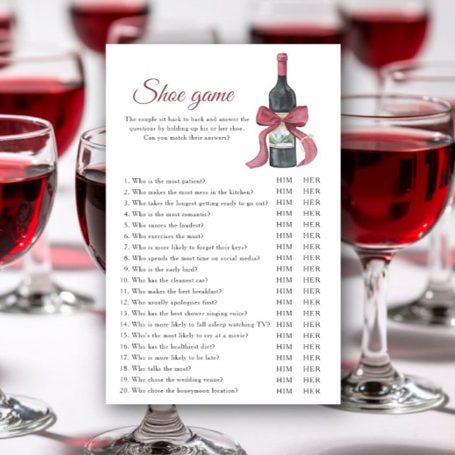 Vino before Vows Bridal shower Shoe game (Criador carregado)