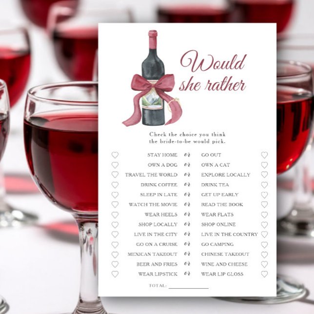 Vino Bridal shower Would she rather game (Criador carregado)