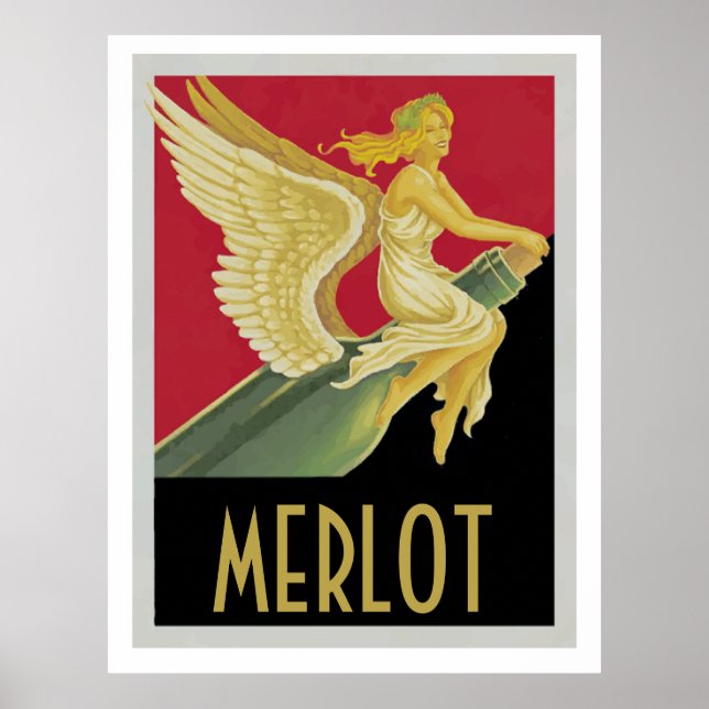 Vino- Posters de Merlot de Vinho, personalizar (Frente)