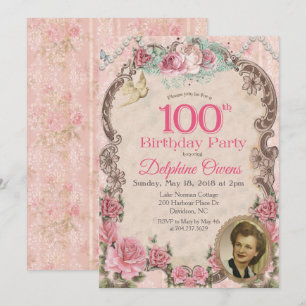 Vintage 100º Convite de Aniversário do Centenár