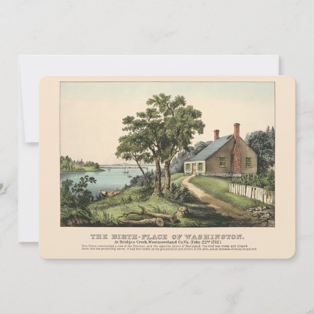 Vintage 1732 Birthplace de George Washington (Frente)