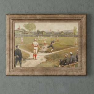 Vintage 1800s - Poster do jogo de beisebol