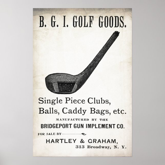 Vintage 1898 Golf Advertisement - Impressão (Frente)