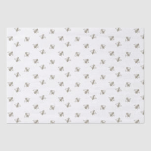 Vintage, 1900, Voando em Papel Tecido das Abelhas 