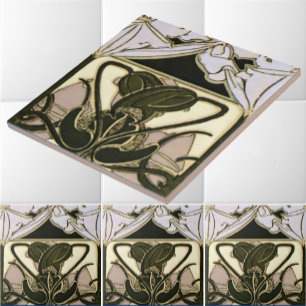 Vintage 1901 Art Nouveau Floral de Alphonse Mucha